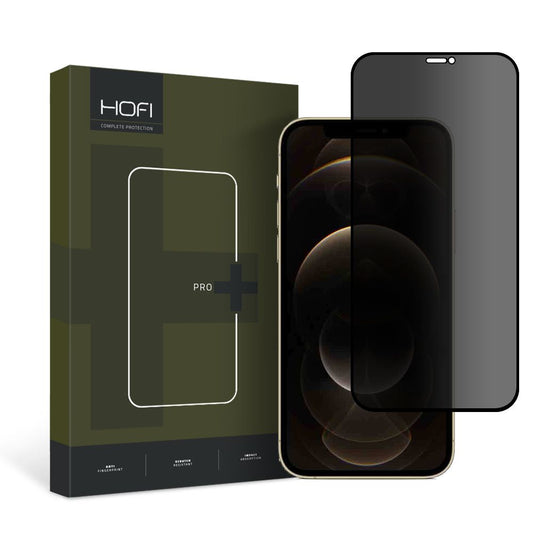 Privacy Screen Protector HOFI PRO+ for Apple iPhone 12 / 12 Pro, Shielded Glass, Full Glue